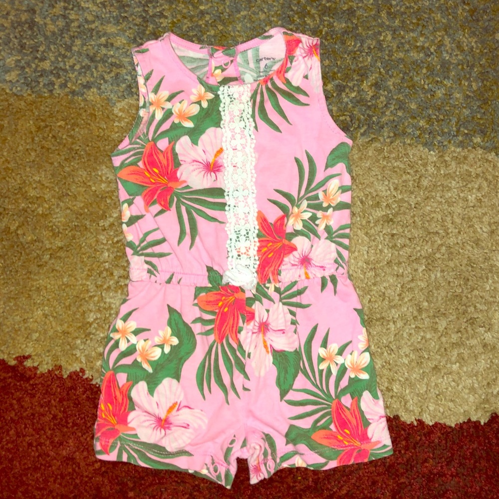 Babygirls 6 month Carters tropical romper